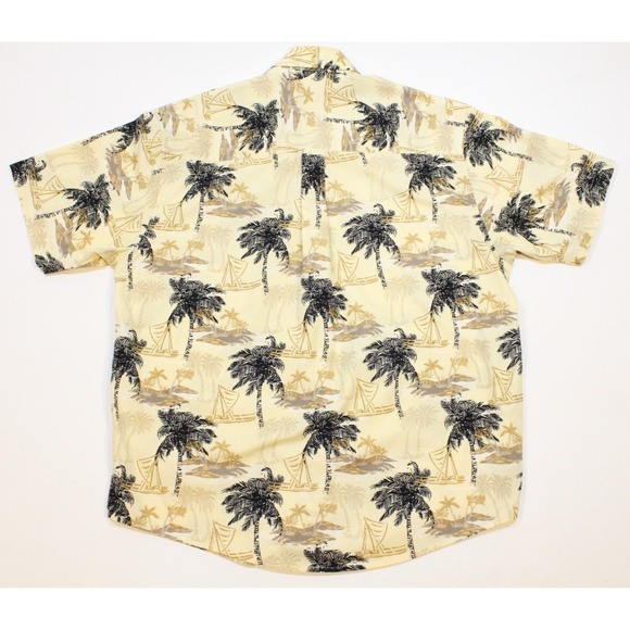 Natural Issue Mens Size L Button Up Hawaiian Short Sleeve Aloha Shirt Palm Trees - Picture 2 of 8